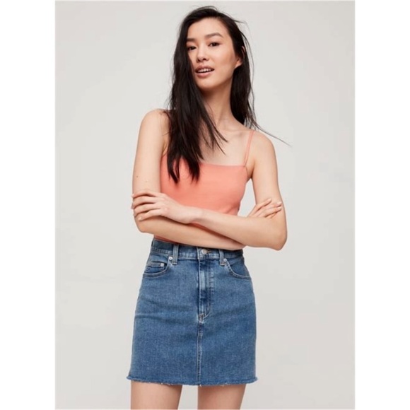 Wilfred Free | NWT Tanit Denim Cut Off Skirt Size 4 Medium Wash Aritzia - Picture 3 of 8